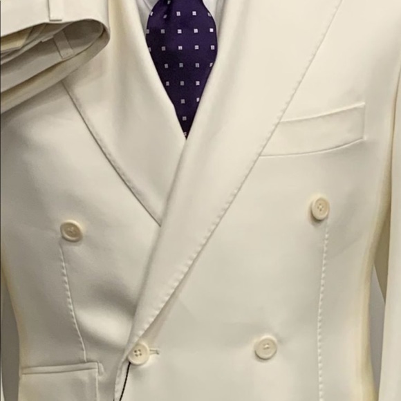 Cream double breasted super 150 Cerruti 1881 wool - Picture 2 of 3